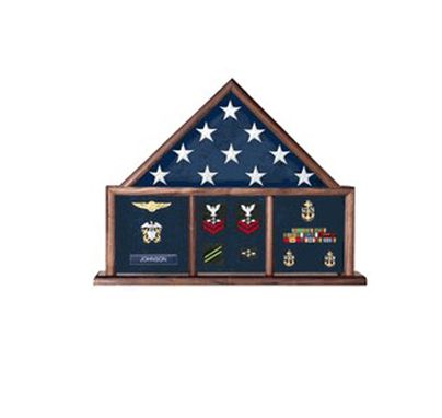 Custom Made Military 3 Bay Mantle Military Shadow Box