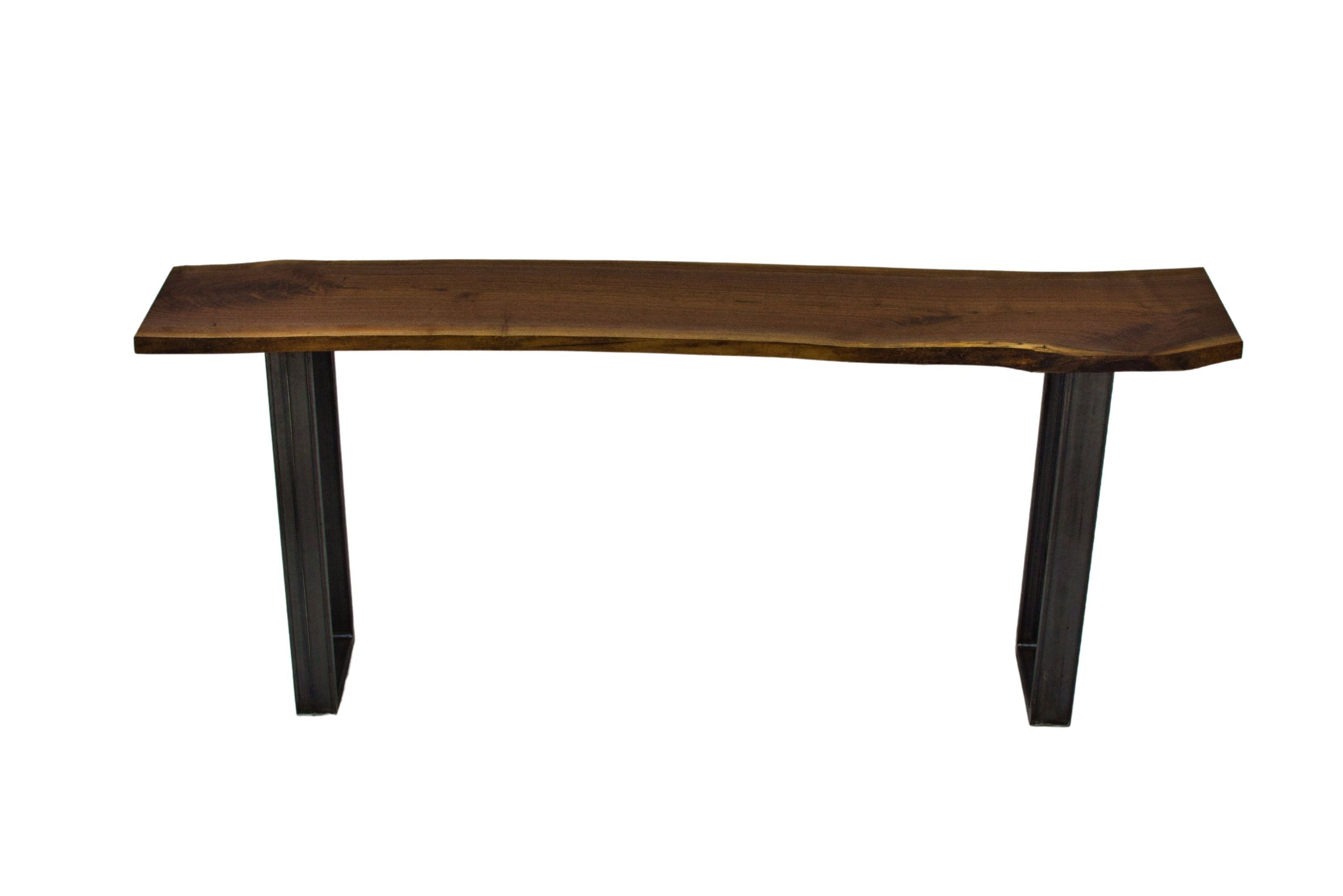 Hand Made Live Edge Narrow Desk, Modern Small Desk, Desk With Metal Legs, Skinny  Desk, Thin Desk by Brick Mill Craft Furniture