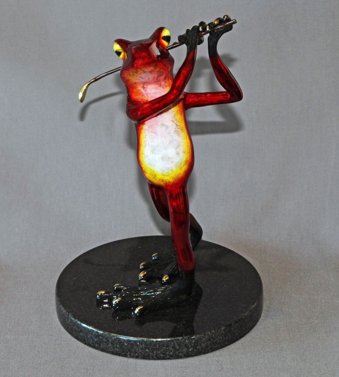 Buy Hand Crafted Awesome Bronze Golfer Frog Figurine Statue Sculpture