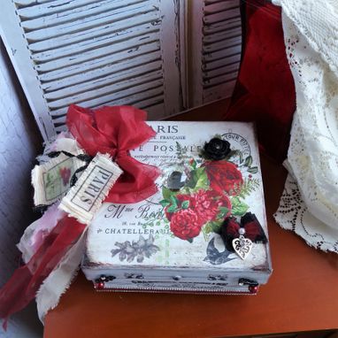 Custom Made Romantic Rose Vintage Style Storage Box French Chic Decor