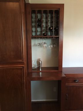 Custom Made Entertainment Center And Wine Storage Compartment