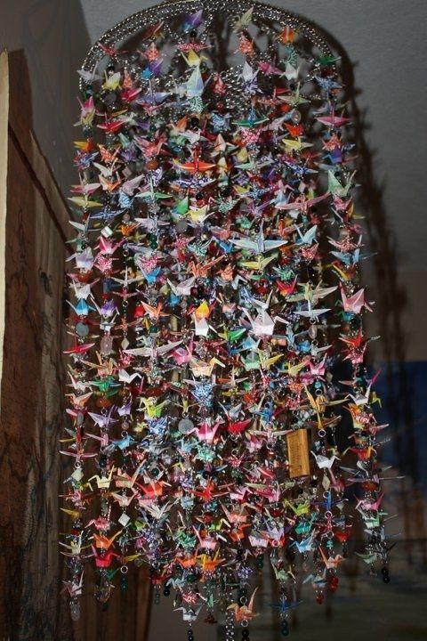 Hand Made 1000 Paper Crane Mobile by Chainpixie Designs 