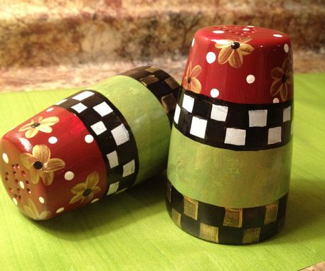 Custom Made Hand Painted Salt And Pepper Set