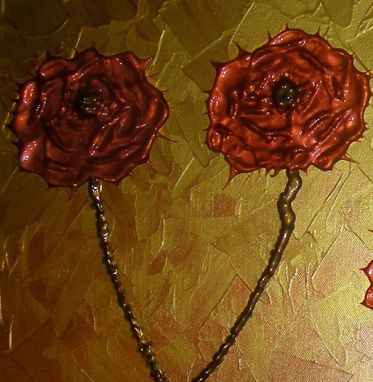 Custom Made Print With Matte Of Gold Rose Painting Sale 22% Off