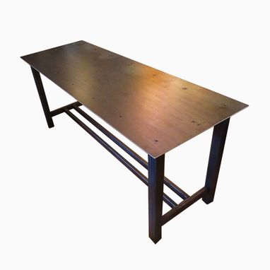 Custom Made Community Table – Traditional Trestle Style Table In Steel