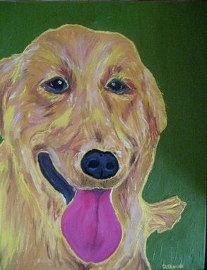 Custom Made Portrait Of Susie, Retriever, Oil Painting