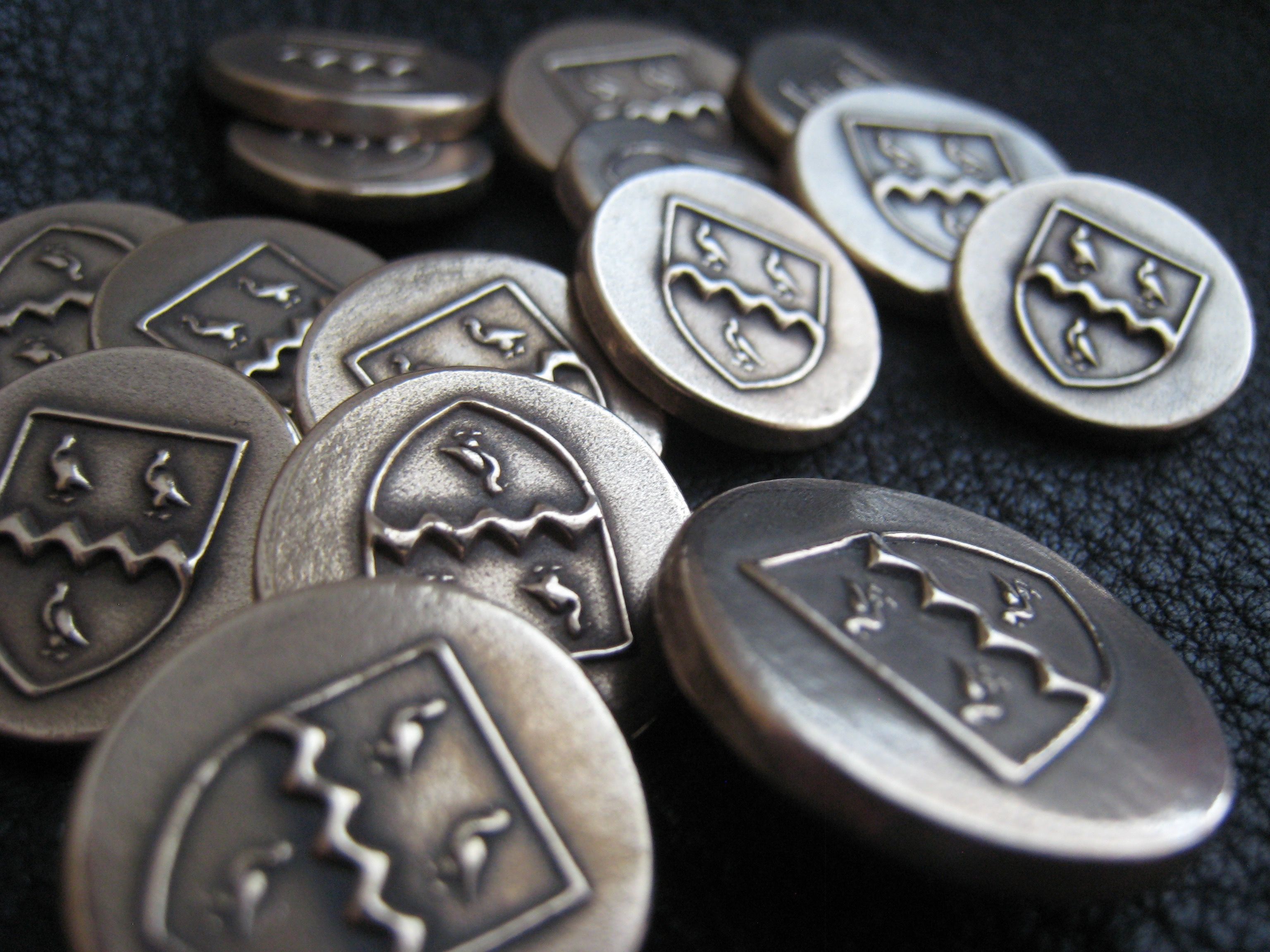 Custom Bronze Blazer Buttons With Family Crest Or Coat Of Arms by