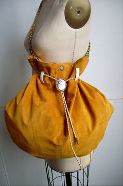 Custom Made Golden Suede Upcycled Hobo Bag