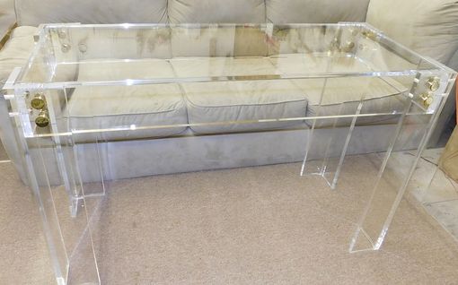 Custom Made Lucite / Acrylic Console Table - Button Line Series - Hand Crafted, Custom Sizing Welcome
