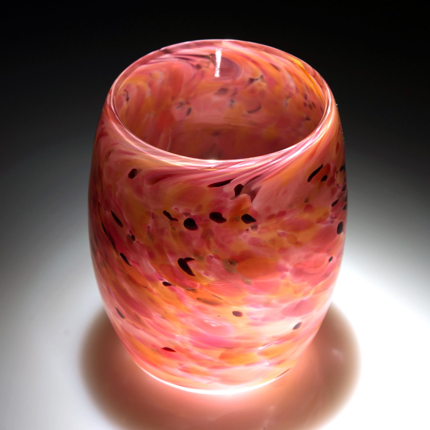 Buy Hand Crafted Votive Candle Holder. Hand Blown Art Glass In Pink