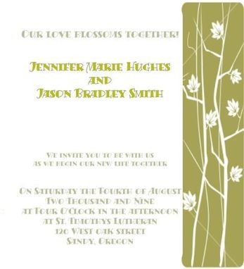 Custom Made Graphic Spring \/ Fall Wedding Invite Set