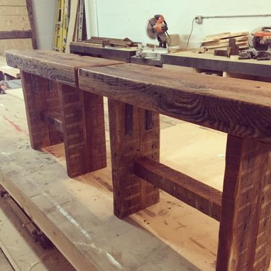 Custom Made Reclaimed Wood Benches