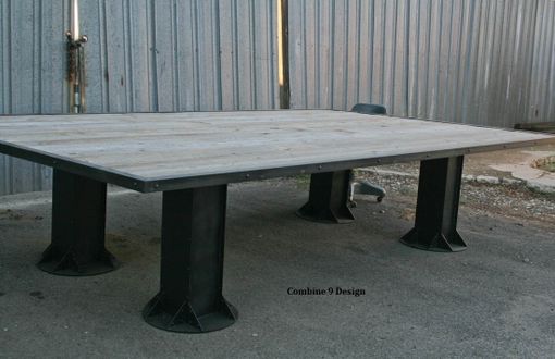 Custom Made Vintage Industrial Conference Table. Reclaimed Wood. Rustic Office Furniture. Custom Sizes.