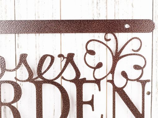Custom Made Personalized Garden Metal Name Sign, Hanging, Butterfly - Copper Vein Shown