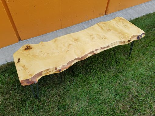 Custom Made Live Edge Table- Coffee Table- Natural Wood- Natural Edges- Light Wood- Maple Slab- Mid Century