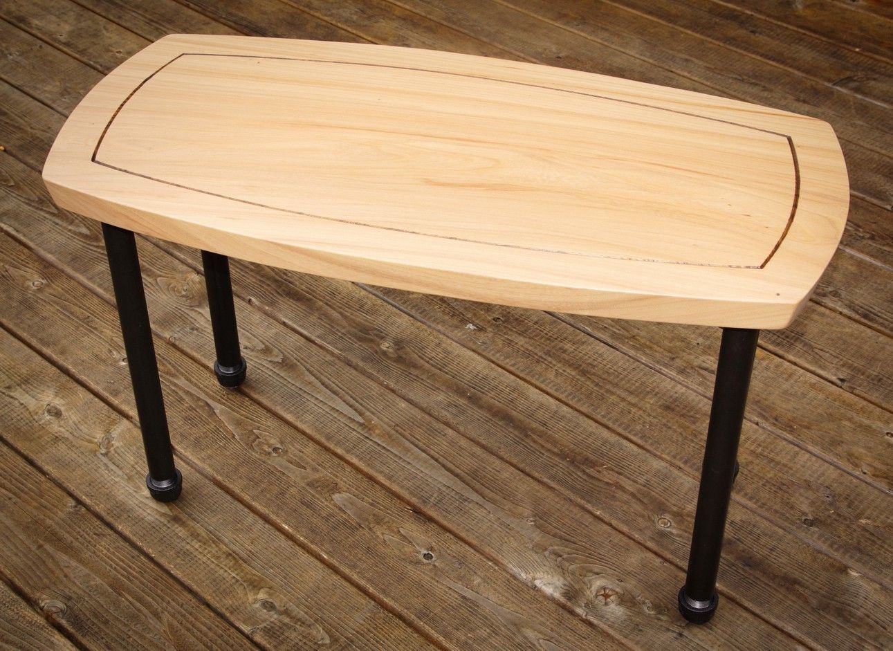 Custom Made White Oak Slab End Table by MonkeyMoon Studio