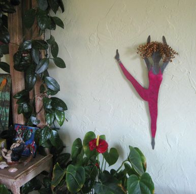 Custom Made Handmade Upcycled Metal Blonde Ballet Dancer Wall Art Sculpture