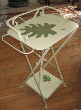 Custom Made Leaf Painting On A Metal Stand