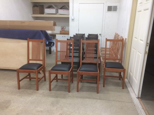 Custom Made Solid Cherry Mission Style Dining Chairs