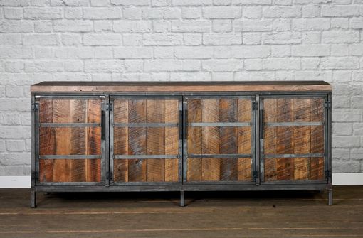 Custom Made Farmhouse Style Credenza, Reclaimed Wood Media Console, Rustic Buffet, Industrial Media Console