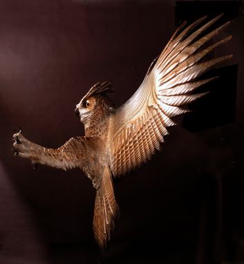 Custom Made Owl Wood Sculpture By Jason Tennant