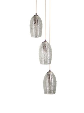 Custom Made Spun Glass Bell Cluster Pendant Chandelier