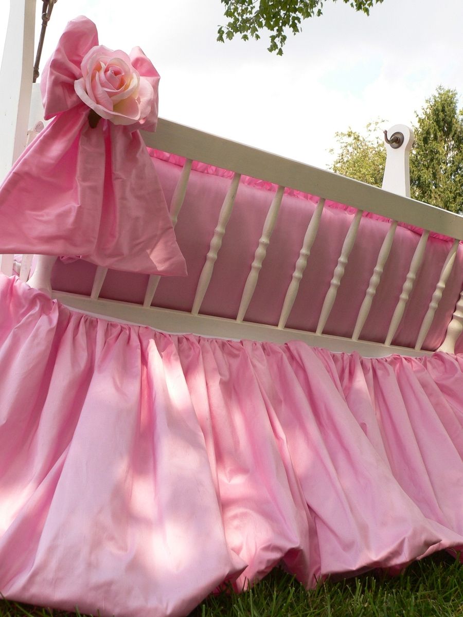 Custom Made Simply Silk Crib Bedding by Caty's Cribs