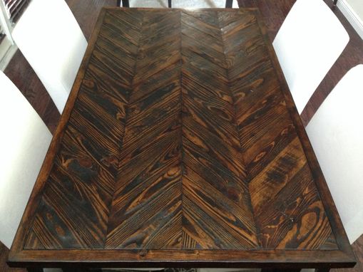 Custom Made Reclaimed Wood Chevron Dining Table