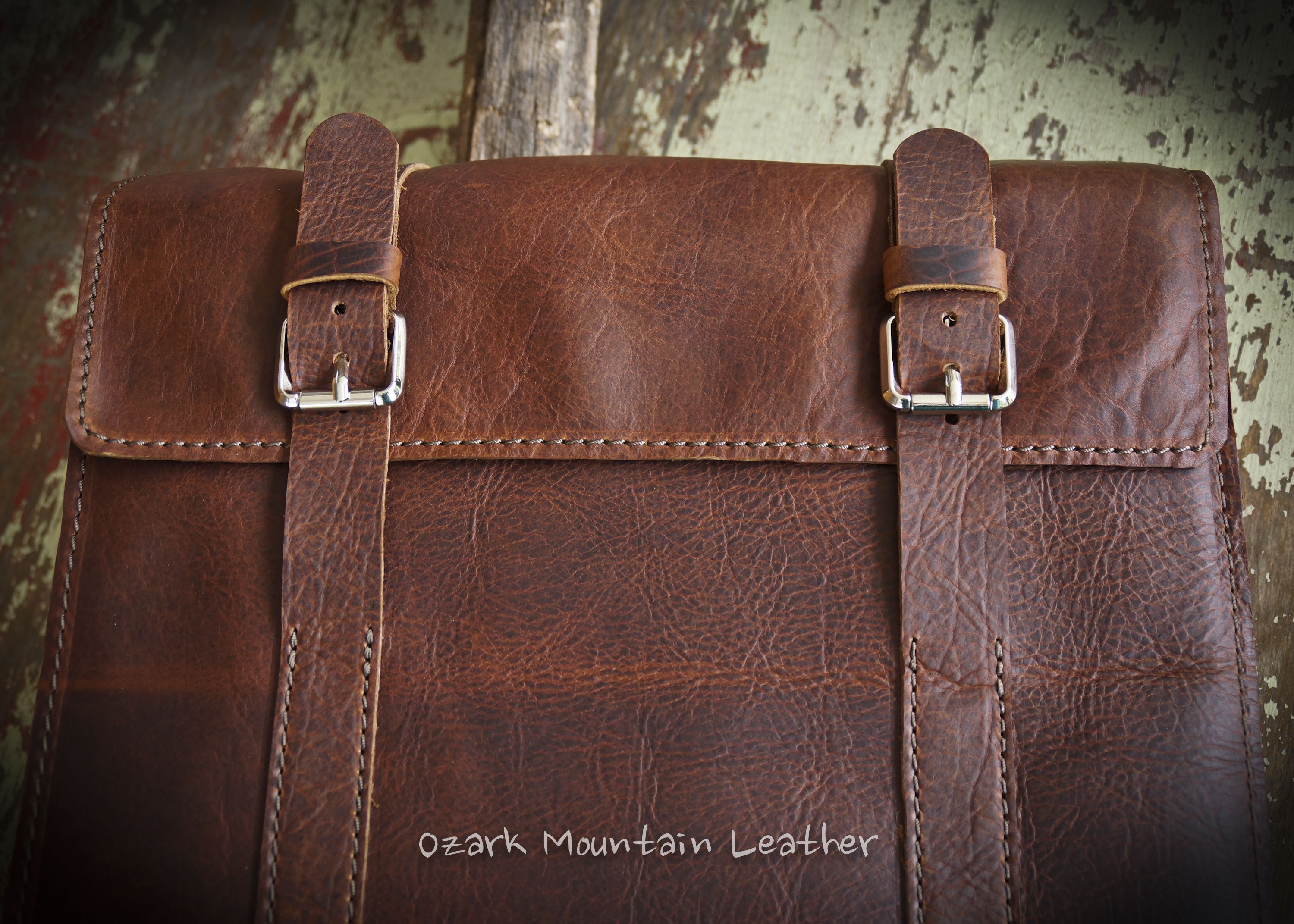 Hand Crafted Custom Bison Leather Book Cover Or Bible Cover by Ozark