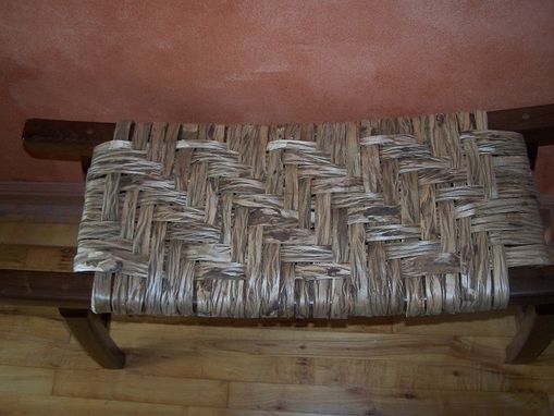 Custom Made Pagoda Bench With Hickory Bark Seat