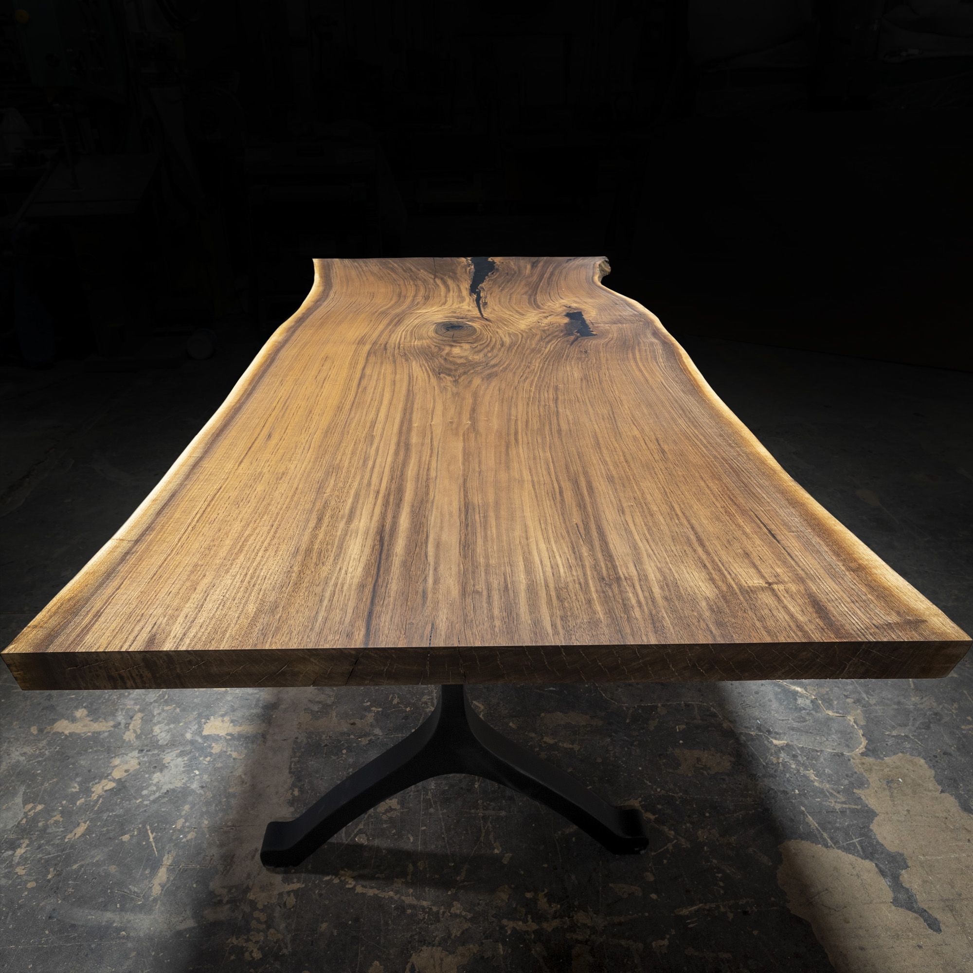 Hand Crafted Live Edge Black Walnut Dining Table by Chicago Makers Studio