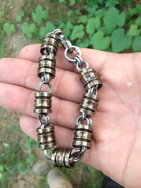 Custom Made Bronze And Titanium Lantern Bead Bracelet