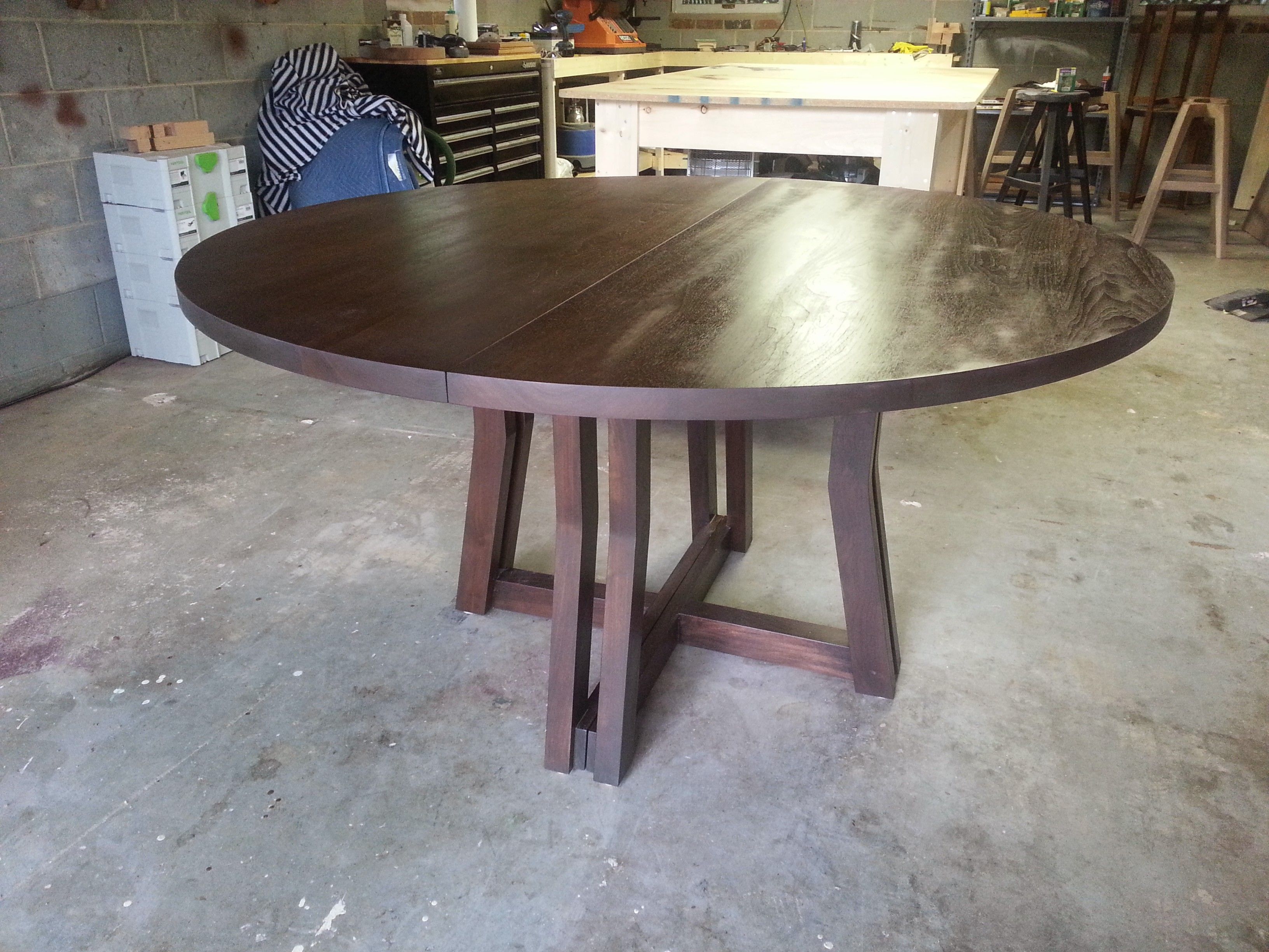 Custom Modern Expanding Round Pedestal Dining Table by Marco Bogazzi