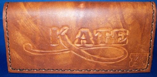 Custom Made Custom Leather Checkbook Cover With Personalization In Weathered Color