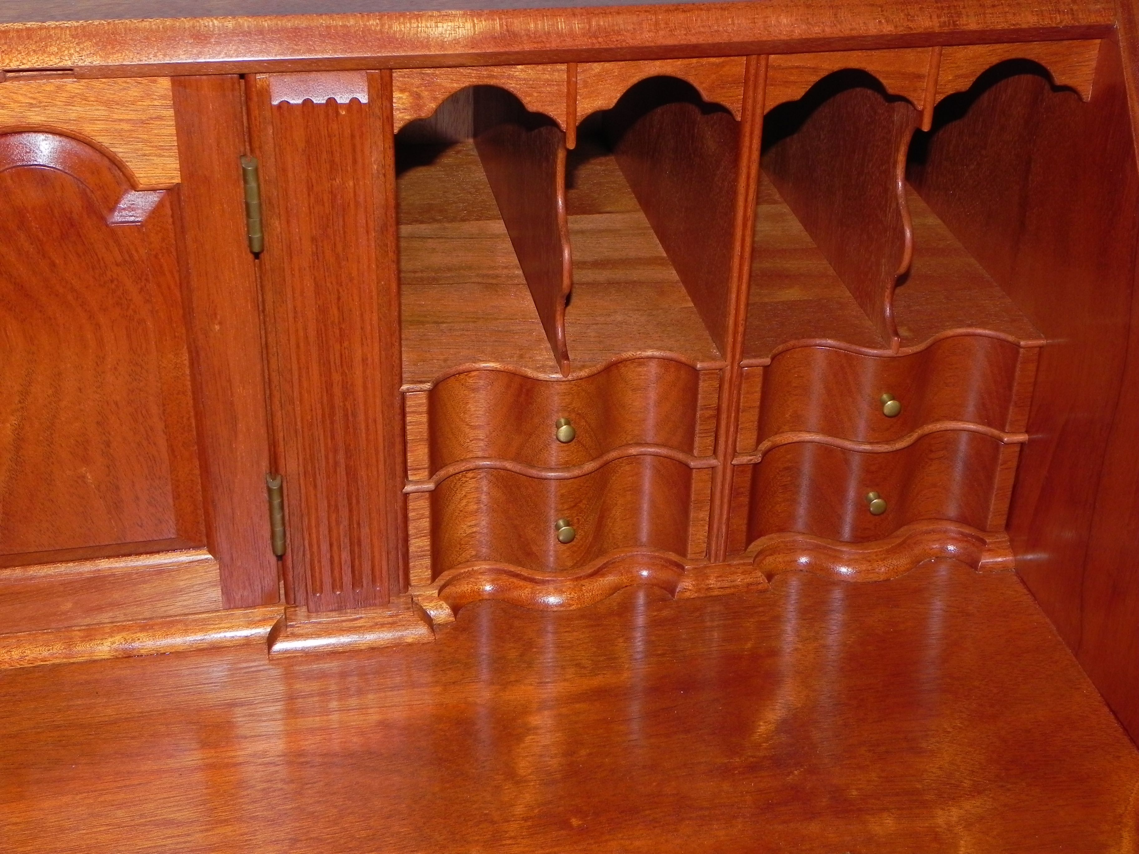Hand Made Penn. Desk, Solid Mahogany, 4 Drawers, Hand Cut Dovetails by