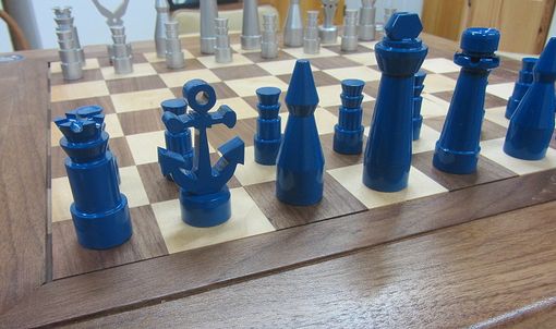 Custom Made Art Deco Chess Ensemble