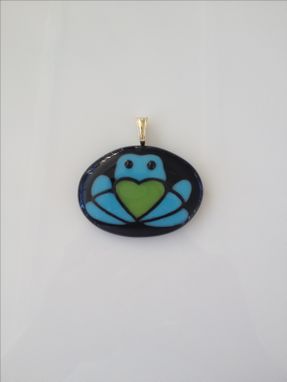 Custom Made Fused Glass Pendant Of Family Company Logo