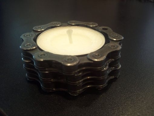 Custom Made Mood Lighting, Bicycle Chain Tea Light Candle Holder - Reclaimed Cyclist Gift, Hipster Houseware