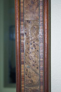 Custom Made Carpathian Elm Burl And Mahogany Mirror