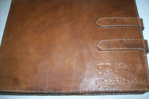 Custom Made Custom Leather Business Checkbook Cover With Business Name