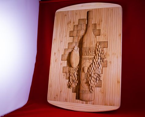 Custom Made Large: Wine Cutting Board - Wine Serving Board - Cheese Board - Cutting Board