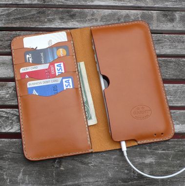 Custom Made Garny №75 Iphone 6 Leather Wallet - Whiskey Color