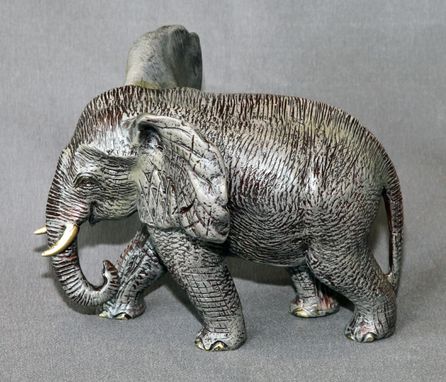 Custom Made Detailed Bronze Elephant "Bull Elephant 2" Figurine Statue Sculpture Limited Edition Signed Numbered