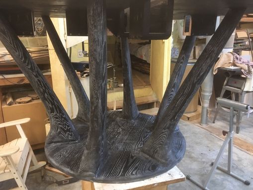 Custom Made Very Unique Hand Sculpted Pedestal Dining Table
