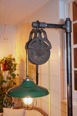 Custom Made Vintage Industrial Floor Lamp - Dark