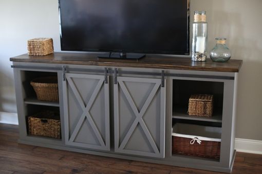 Buy a Custom Made Sliding Barn Door Entertainment Center ...