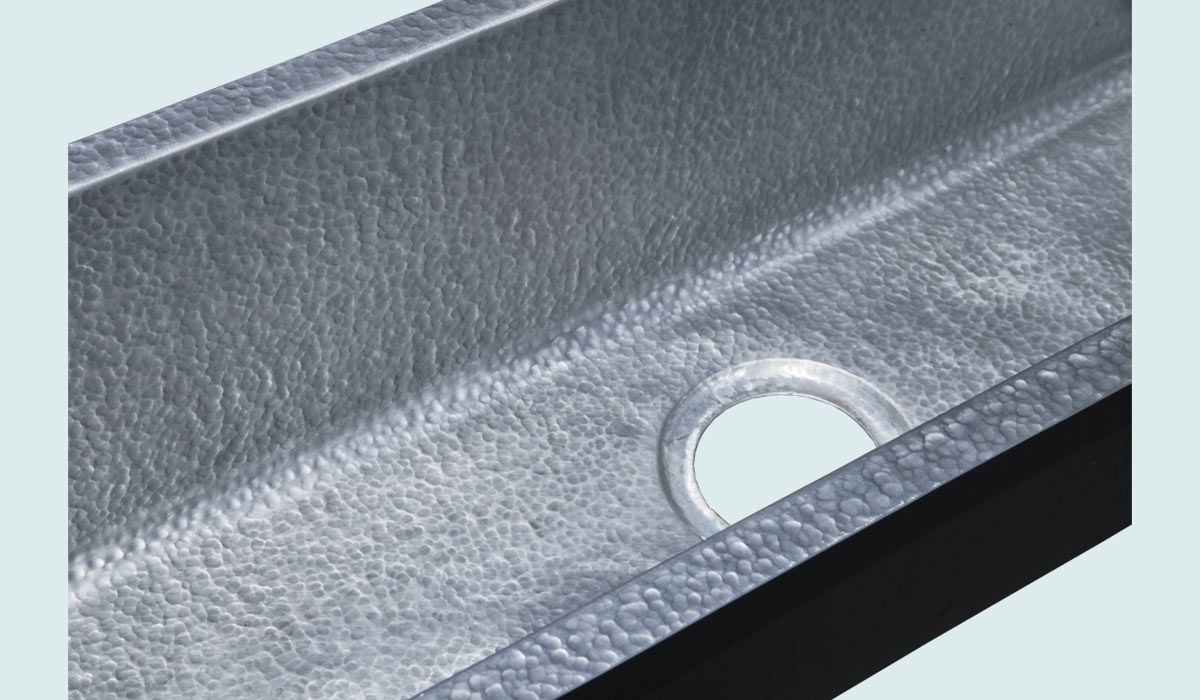 Custom Made Zinc Sink With Hammering & Long Body by Handcrafted Metal