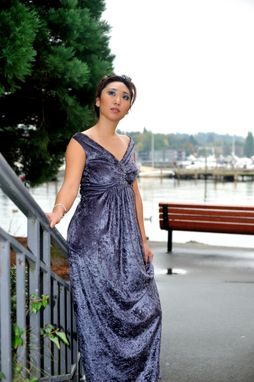 Custom Made Original Design - Hand Sewn Sleeveless Gown With Empire Waist And Hand Applied Embellishments