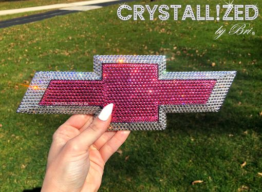 Custom Made Chevy Chevrolet Bow Tie Crystallized Car Emblem Bling Genuine European Rystals Bedazzled