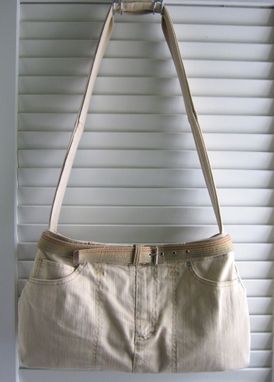 Custom Made Upcycled Purse With Magnetic Snap Made From A Khaki Skort